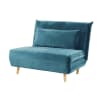 Petrol Blue Single Velvet Day Bed Sofa